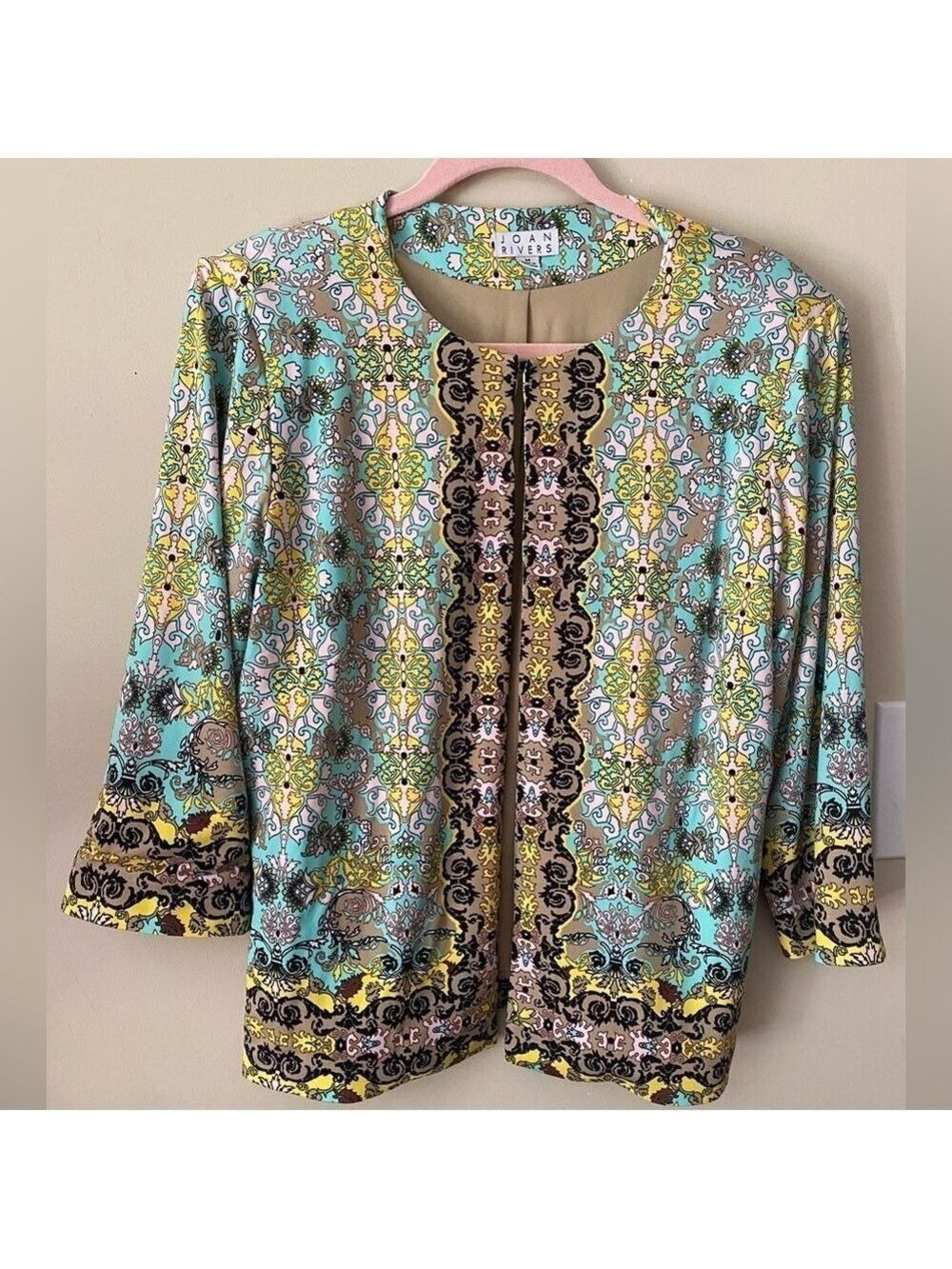 Joan Rivers Multicolor Patterned Jacket - Picture 1 of 7
